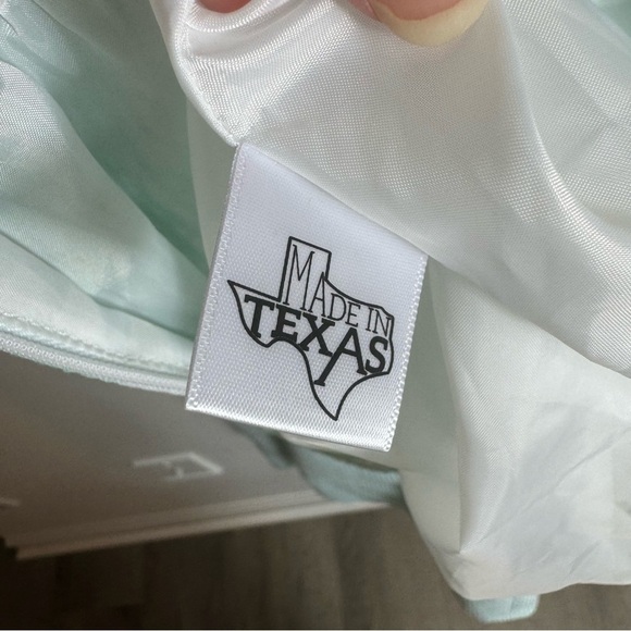 Lauren James Bow Seersucker Dress Emerson Mint Green & White Stripe Size Medium - Picture 6 of 8